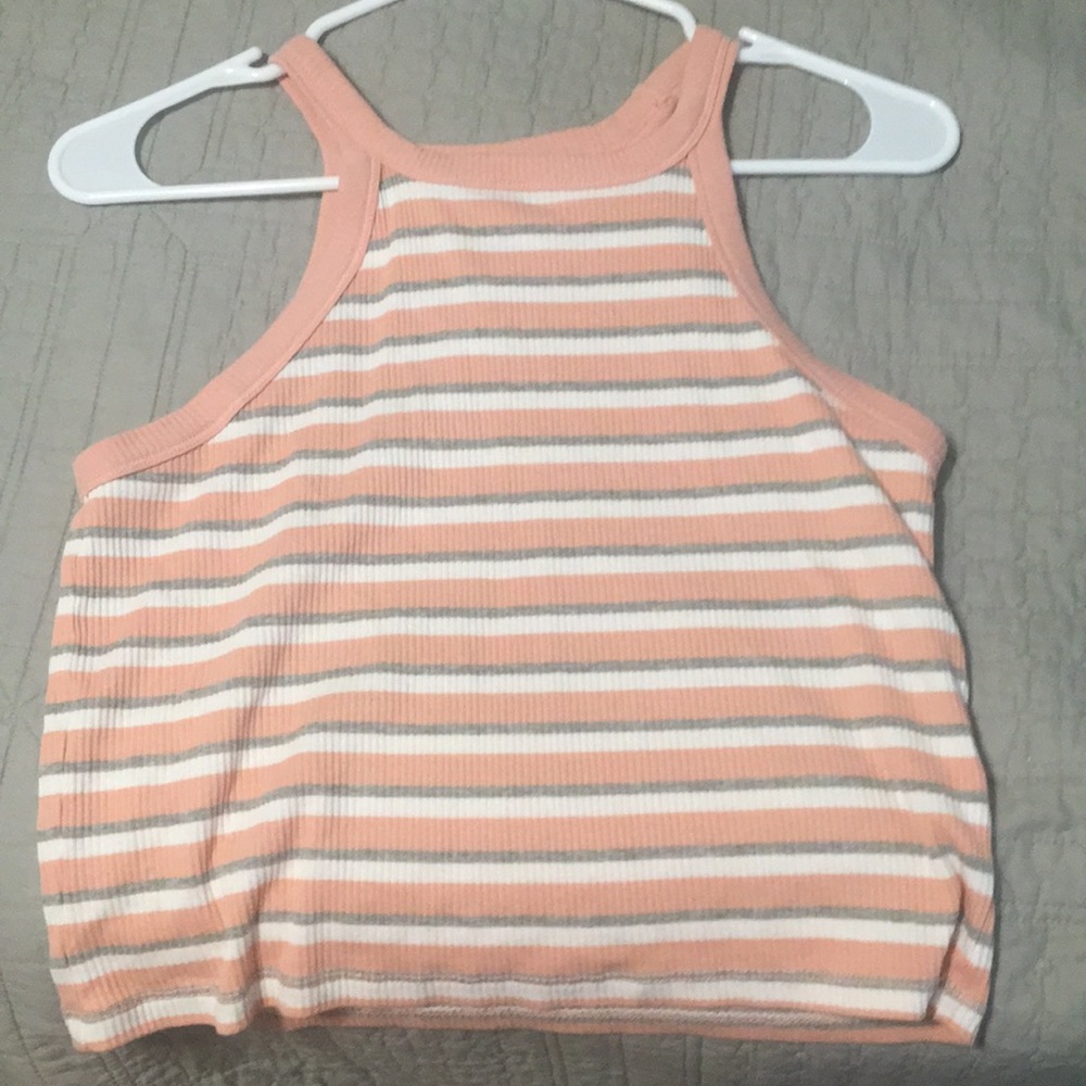 Pink stripe halter top